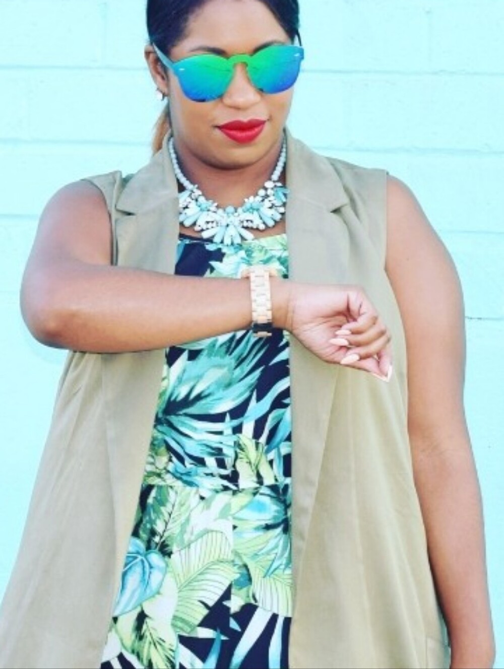 BaubleBar 'Greta' Mint Green & Teal Bib Statement Necklace
